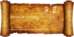 Hornik Erika névjegykártya